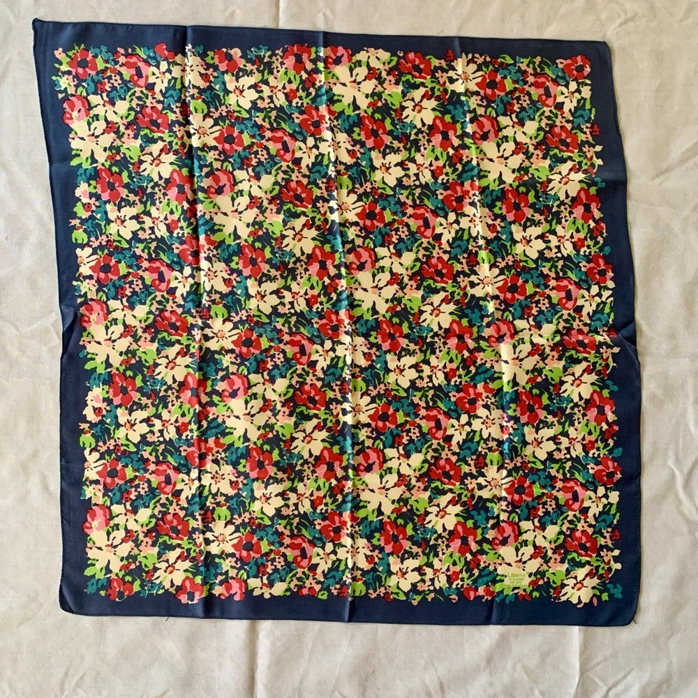 Vintage Liberty of London Silk Scarf - Floral Neckerchief 22"